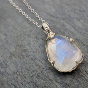 fancy cut moonstone 14k white gold pendant gemstone necklace
