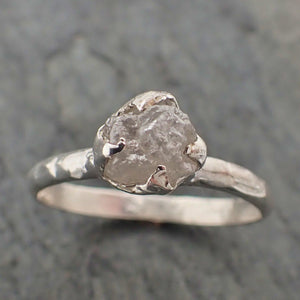 raw rough diamond engagement stacking ring solitaire silver ring recycled ss00064 Alternative Engagement