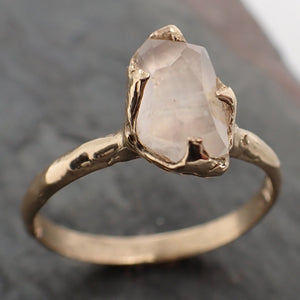 partially faceted moonstone yellow gold ring gemstone solitaire recycled 14k statement 2249 Alternative Engagement