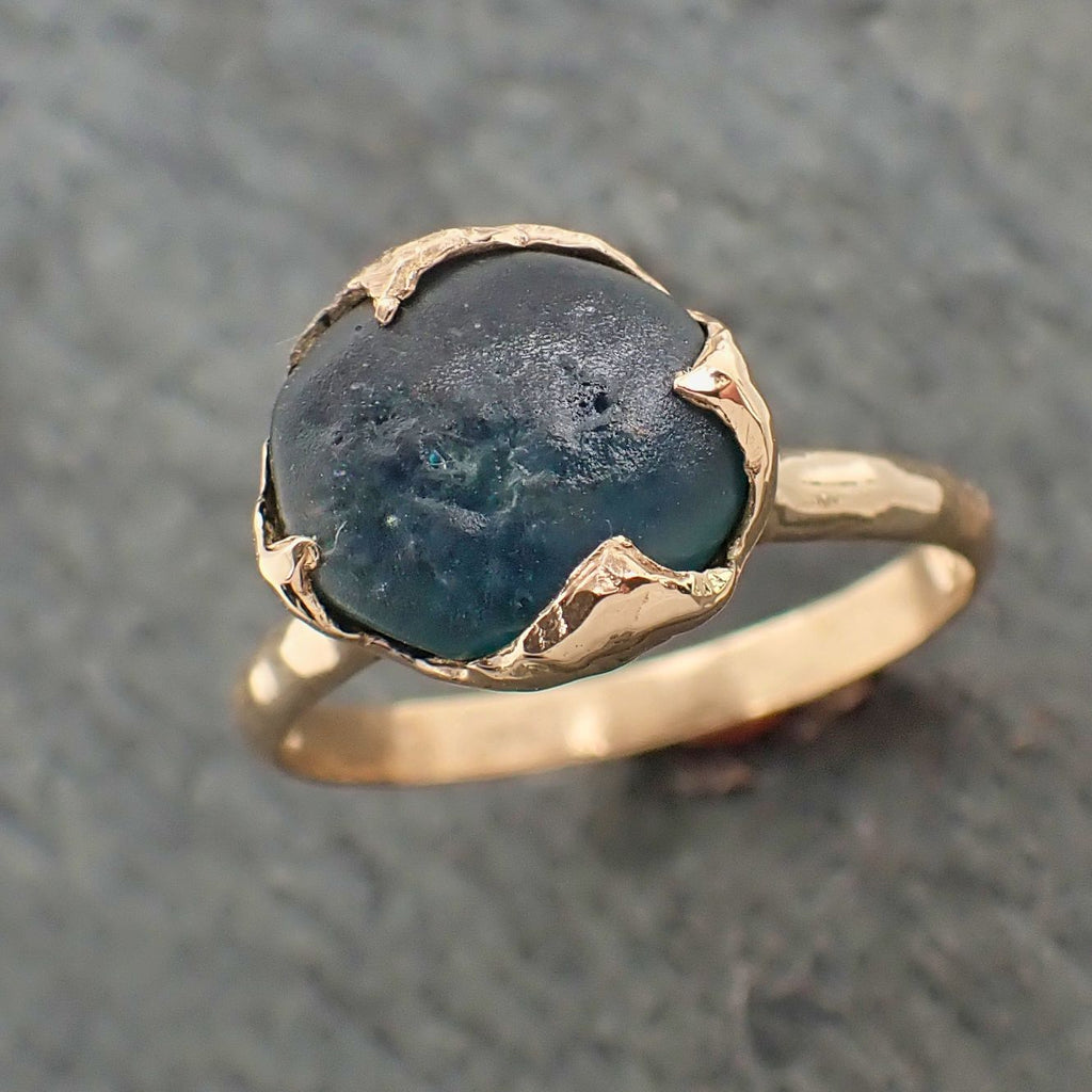 Raw Sapphire montana sapphire Rose Gold Engagement Ring Wedding Ring C ...