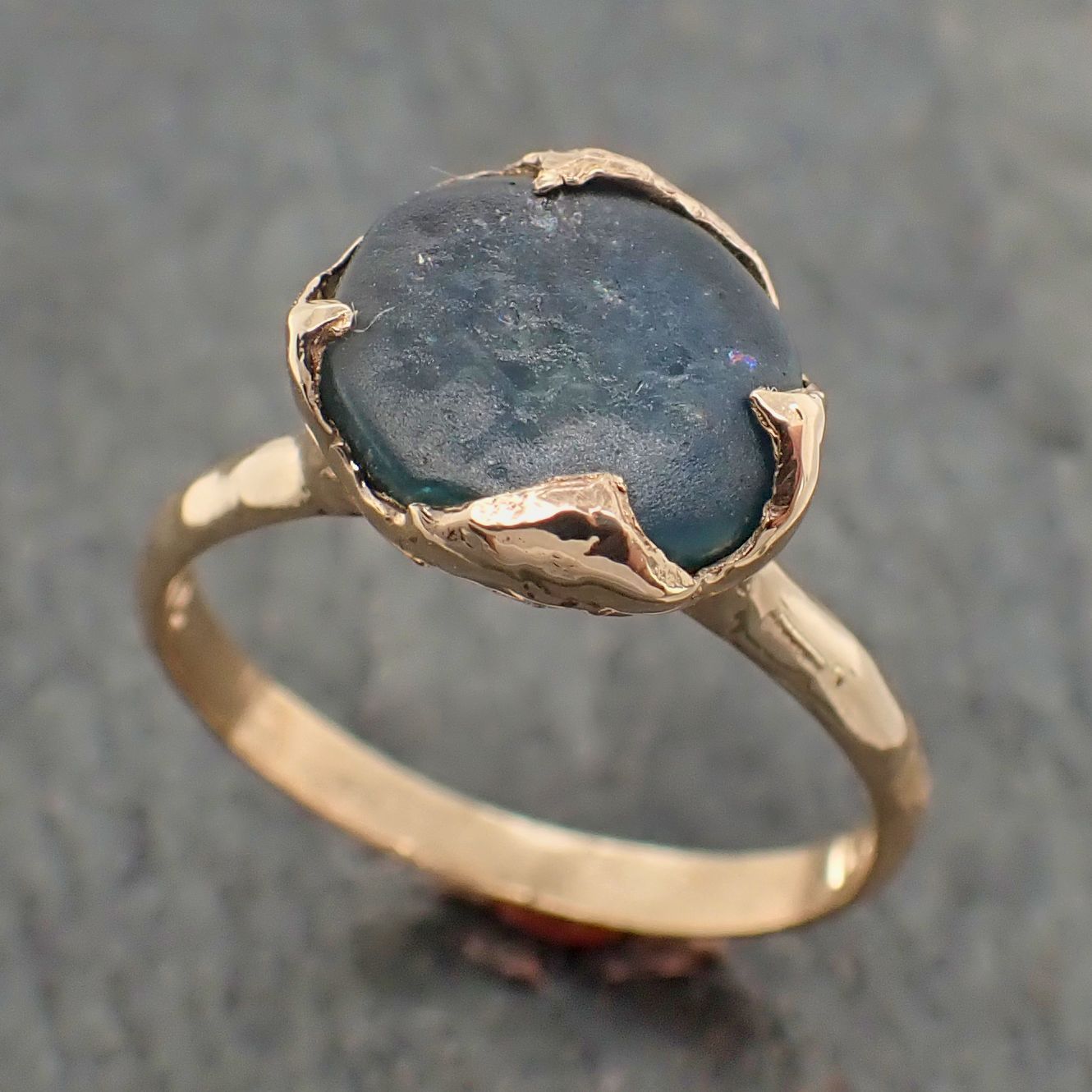 Raw Sapphire Montana sapphire Rose Gold Engagement Ring Wedding Ring Custom Gemstone Ring Solitaire Ring byAngeline 2247