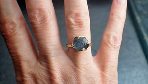 Raw Sapphire Montana sapphire Rose Gold Engagement Ring Wedding Ring Custom Gemstone Ring Solitaire Ring byAngeline 2247