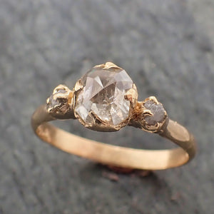 fancy cut white diamond engagement 18k yellow gold multi stone wedding ring stacking rough diamond ring byangeline 2265 Alternative Engagement