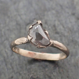 Fancy Cut Half Moon Diamond Solitaire Engagement 14k White Gold Wedding Ring byAngeline 2254