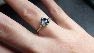 fancy cut montana blue sapphire 14k white gold ring gold multi stone gemstone engagement 2286 Alternative Engagement