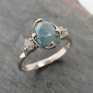 fancy cut montana blue sapphire 14k white gold ring gold multi stone gemstone engagement 2287 Alternative Engagement