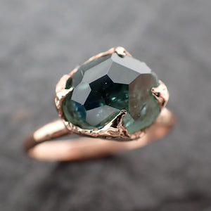 fancy cut montana green sapphire rose gold solitaire ring gold gemstone engagement ring 2539 Alternative Engagement
