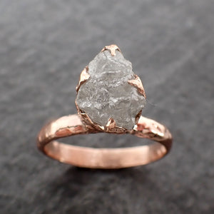 Raw Diamond Solitaire Engagement Ring Rough Uncut Rose gold Conflict Free Diamond Wedding Promise 2541
