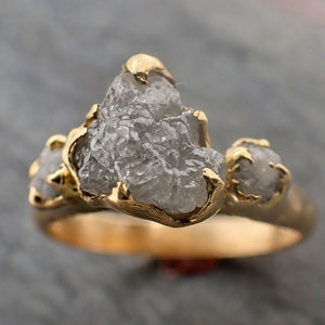 raw rough diamond gold engagement multi stone 18k gold wedding ring diamond wedding ring rough diamond ring byangeline 2288 Alternative Engagement