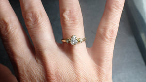 raw rough diamond gold engagement multi stone 18k gold wedding ring diamond wedding ring rough diamond ring byangeline 2289 Alternative Engagement