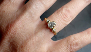 raw rough diamond gold engagement multi stone 18k gold wedding ring diamond wedding ring rough diamond ring byangeline 2289 Alternative Engagement