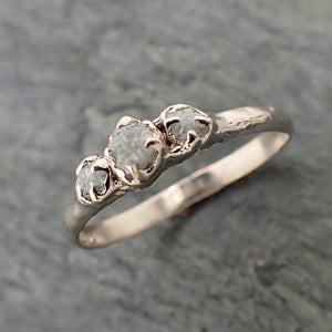 dainty raw rough diamond engagement stacking ring wedding anniversary white gold 14k rustic byangeline 2299 Alternative Engagement