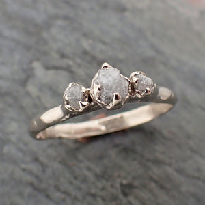 dainty raw rough diamond engagement stacking ring wedding anniversary white gold 14k rustic byangeline 2298 Alternative Engagement
