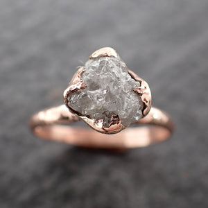 Raw Diamond Solitaire Engagement Ring Rough Uncut Rose gold Conflict Free Diamond Wedding Promise 2547