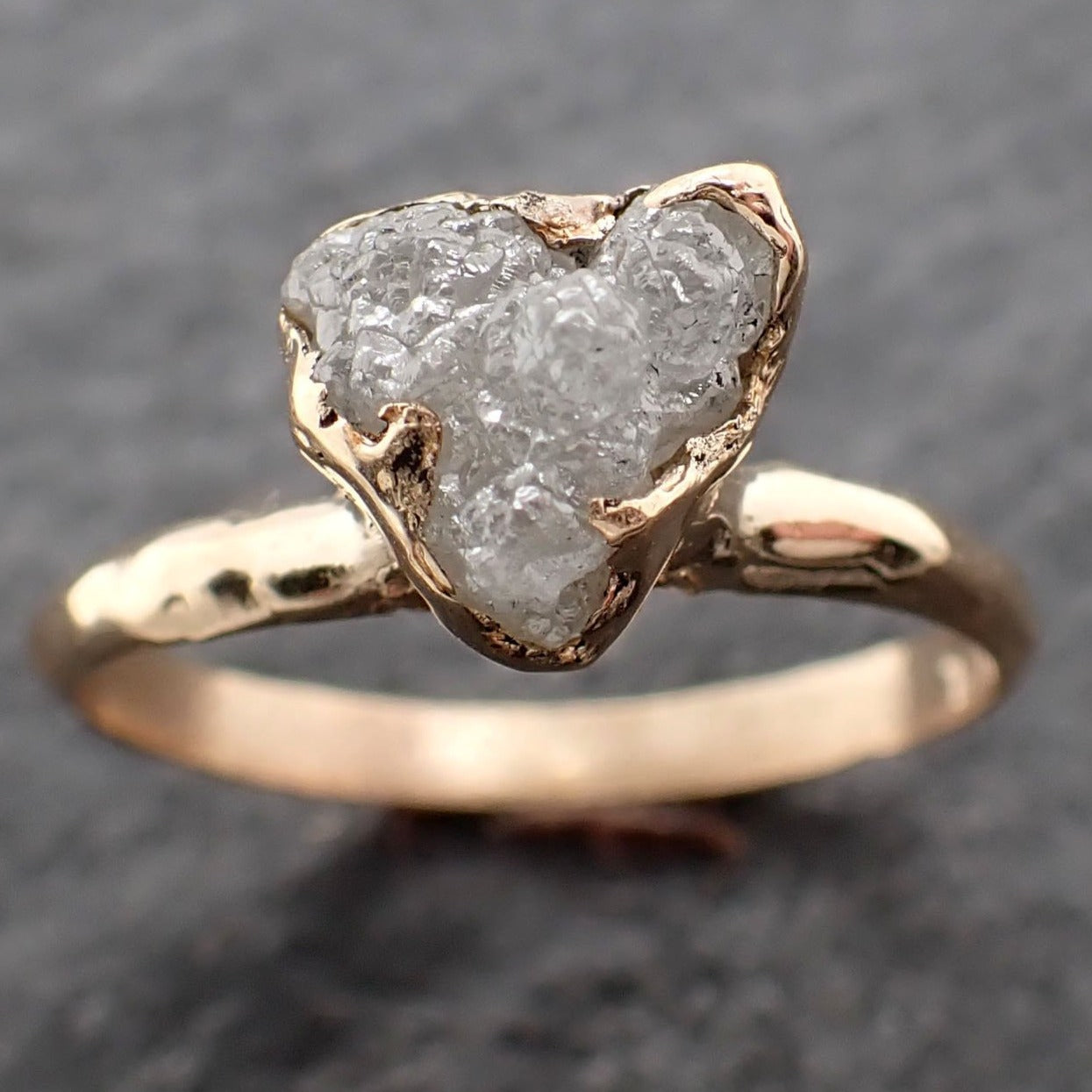 raw diamond solitaire engagement ring 14k gold stacking rough diamond byangeline 2557 Alternative Engagement