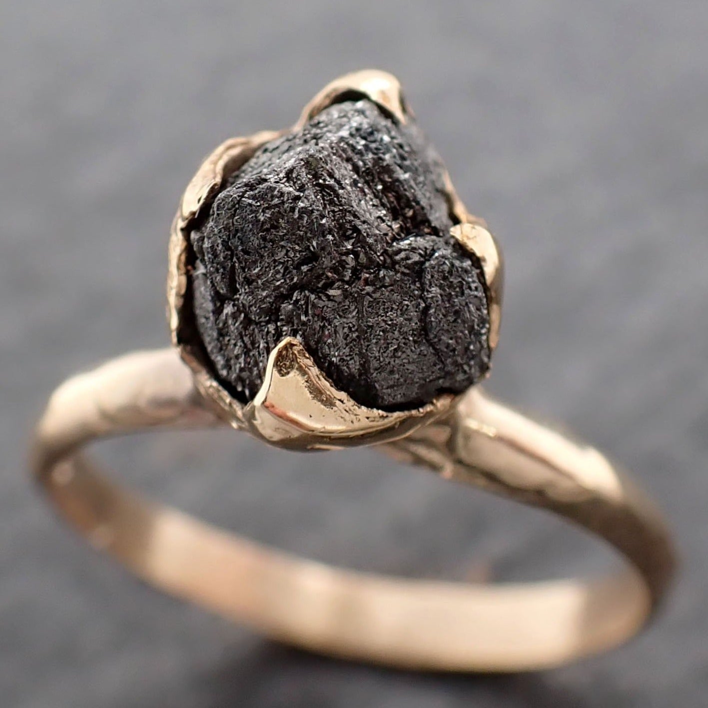 Meteorite Wedding Ring Set with Rough Diamond | Jewelry by Johan - Jewelry  by Johan