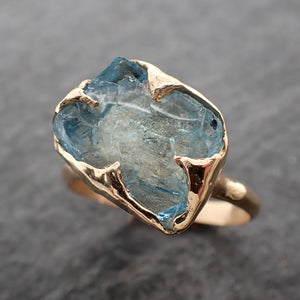 raw uncut aquamarine ring solid 14k gold ring wedding engagement rough gemstone ring statement ring stacking byangeline 2556 Alternative Engagement