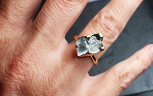 raw uncut aquamarine solitaire rose gold ring custom one of a kind gemstone ring bespoke byangeline 2322 Alternative Engagement
