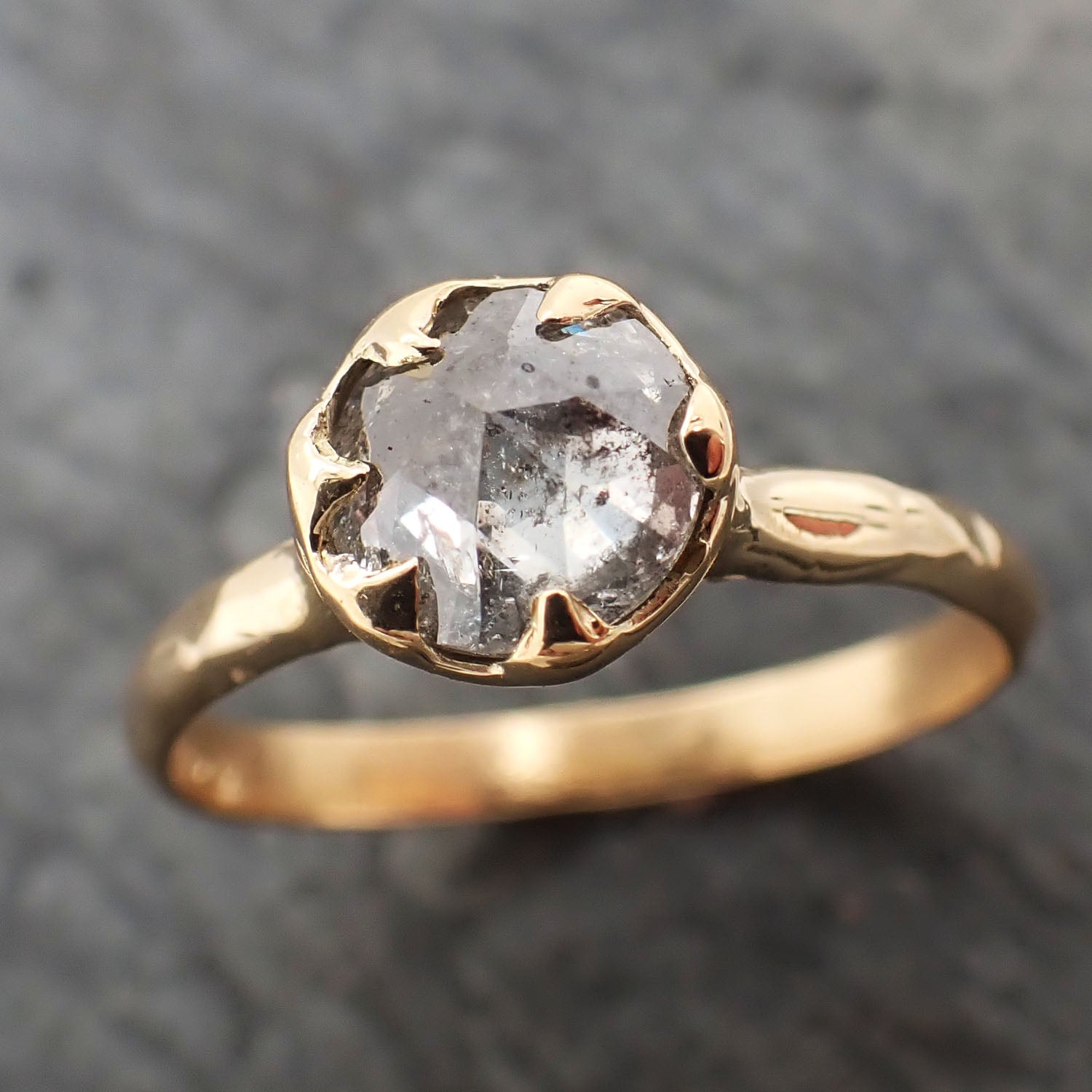 fancy cut white diamond solitaire engagement 18k yellow gold wedding ring diamond ring byangeline 2315 Alternative Engagement