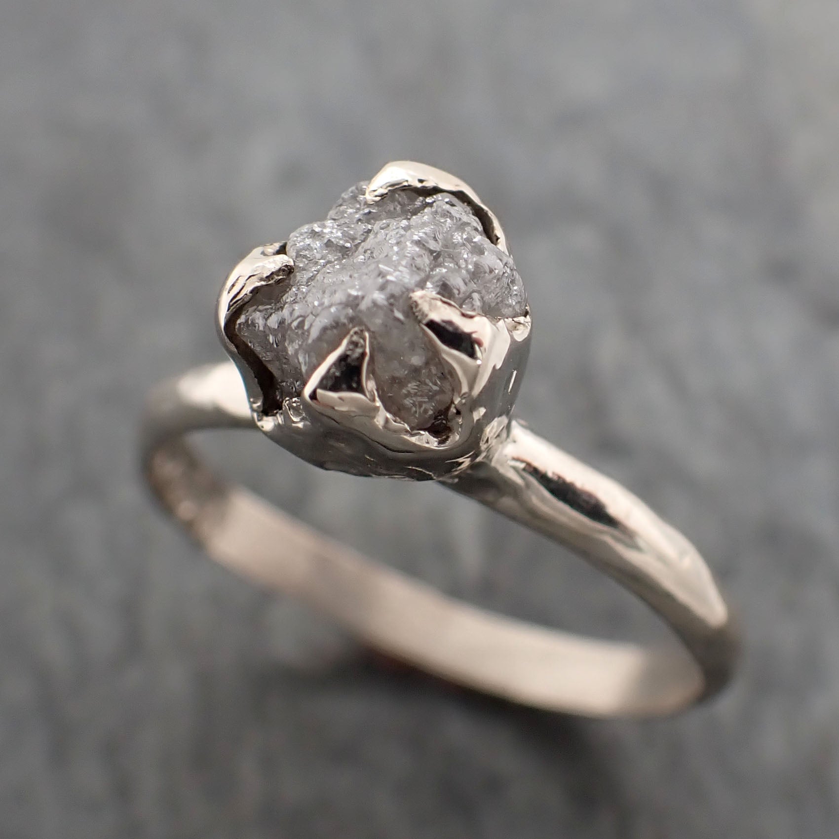 raw rough uncut diamond engagement ring solitaire 14k white gold conflict free diamond wedding promise 2328 Alternative Engagement