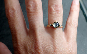 fancy cut montana sapphire diamond 18k yellow gold engagement ring wedding ring blue gemstone ring multi stone ring 2569 Alternative Engagement