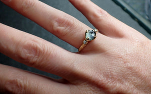 Fancy cut Montana Sapphire Diamond 18k yellow Gold Engagement Ring Wedding Ring blue Gemstone Ring Multi stone Ring 2569