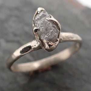 raw rough uncut diamond engagement ring solitaire 14k white gold conflict free diamond wedding promise 2329 Alternative Engagement