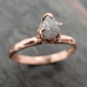 raw diamond solitaire engagement ring rough 14k rose gold wedding ring diamond stacking ring rough diamond ring byangeline 2347 Alternative Engagement