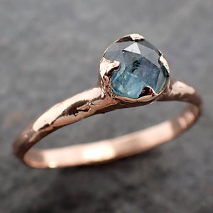 Fancy cut Blue Sapphire 14k Rose gold Solitaire Ring Gold Gemstone Engagement Ring 2584