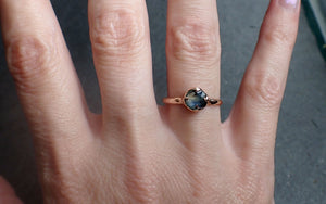 fancy cut blue sapphire 14k rose gold solitaire ring gold gemstone engagement ring 2589 Alternative Engagement
