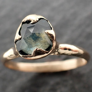 Fancy cut Montana blue Sapphire 14k Yellow gold Solitaire Ring Gold Gemstone Engagement Ring 2591