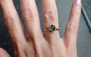 Fancy cut Montana blue Sapphire 14k Yellow gold Solitaire Ring Gold Gemstone Engagement Ring 2594