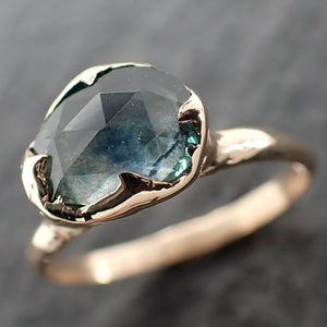 Fancy cut Montana blue Sapphire 14k Yellow gold Solitaire Ring Gold Gemstone Engagement Ring 2597