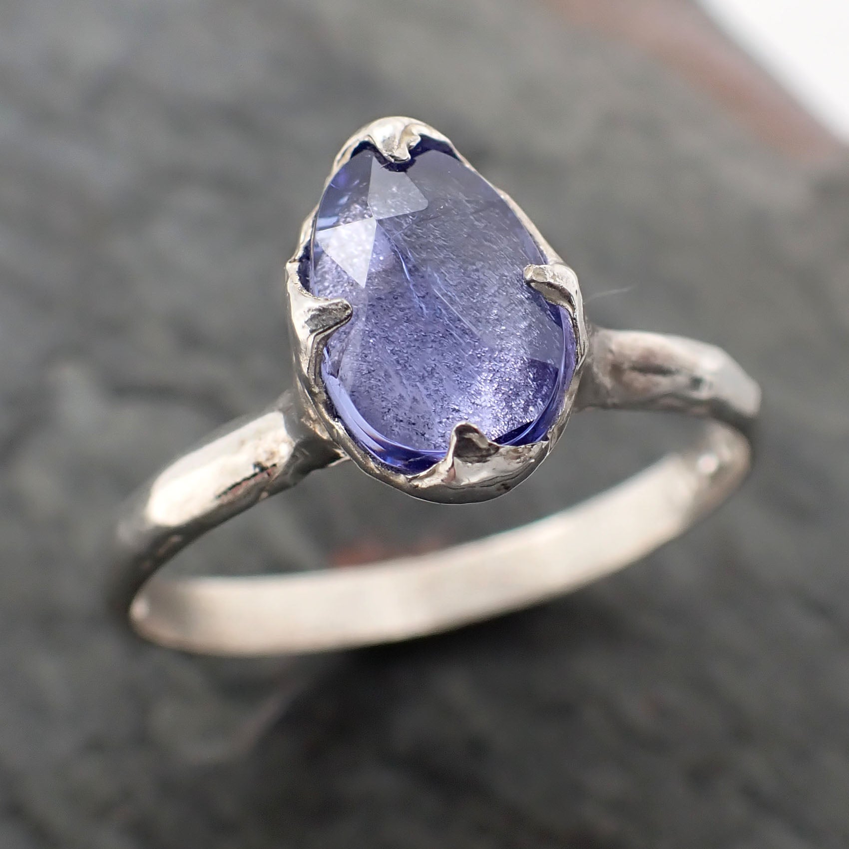 Fancy cut Tanzanite Sterling Silver Ring Gemstone Solitaire recycled c ...