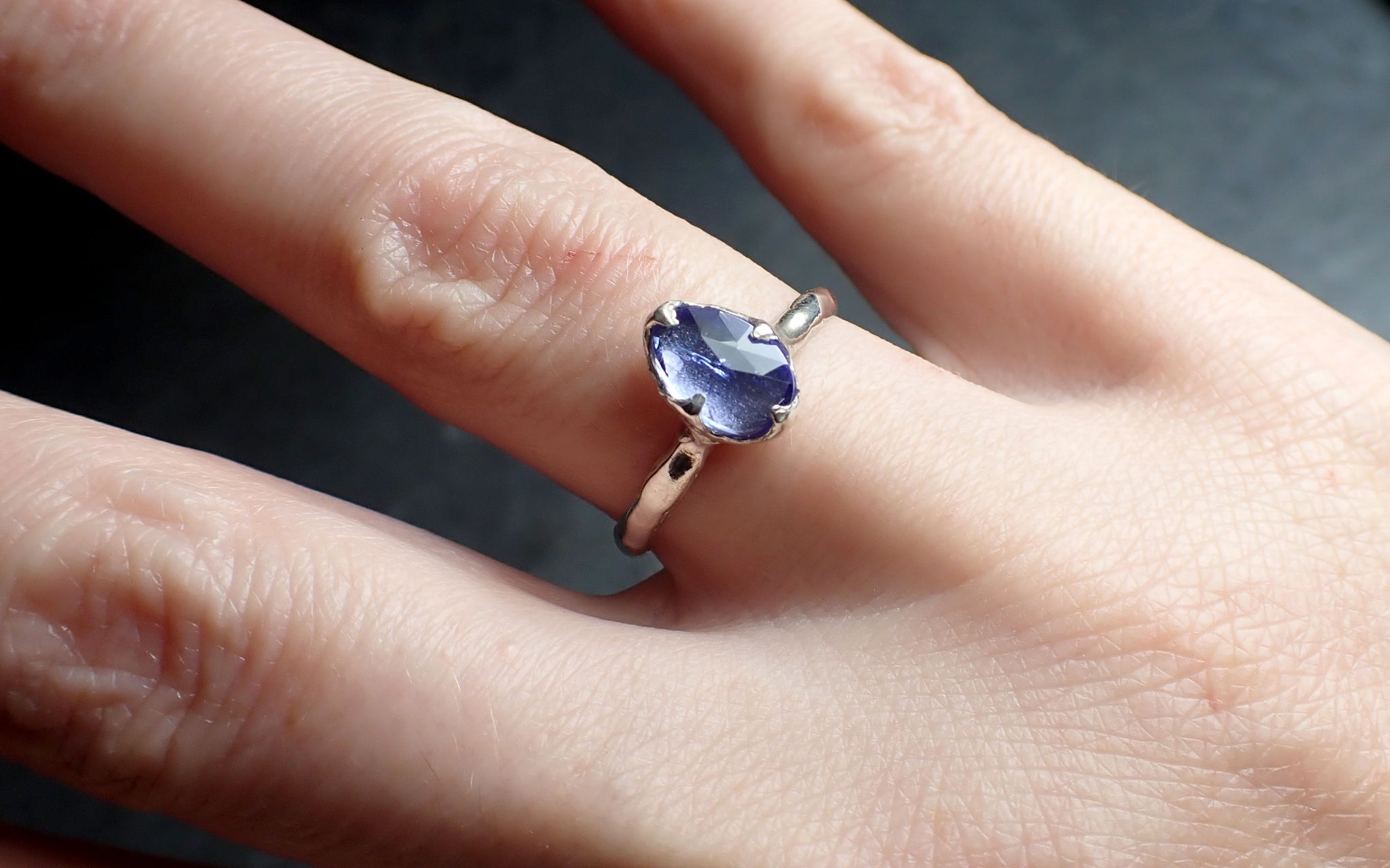 fancy cut tanzanite sterling silver ring gemstone solitaire recycled statement ss00080 Alternative Engagement