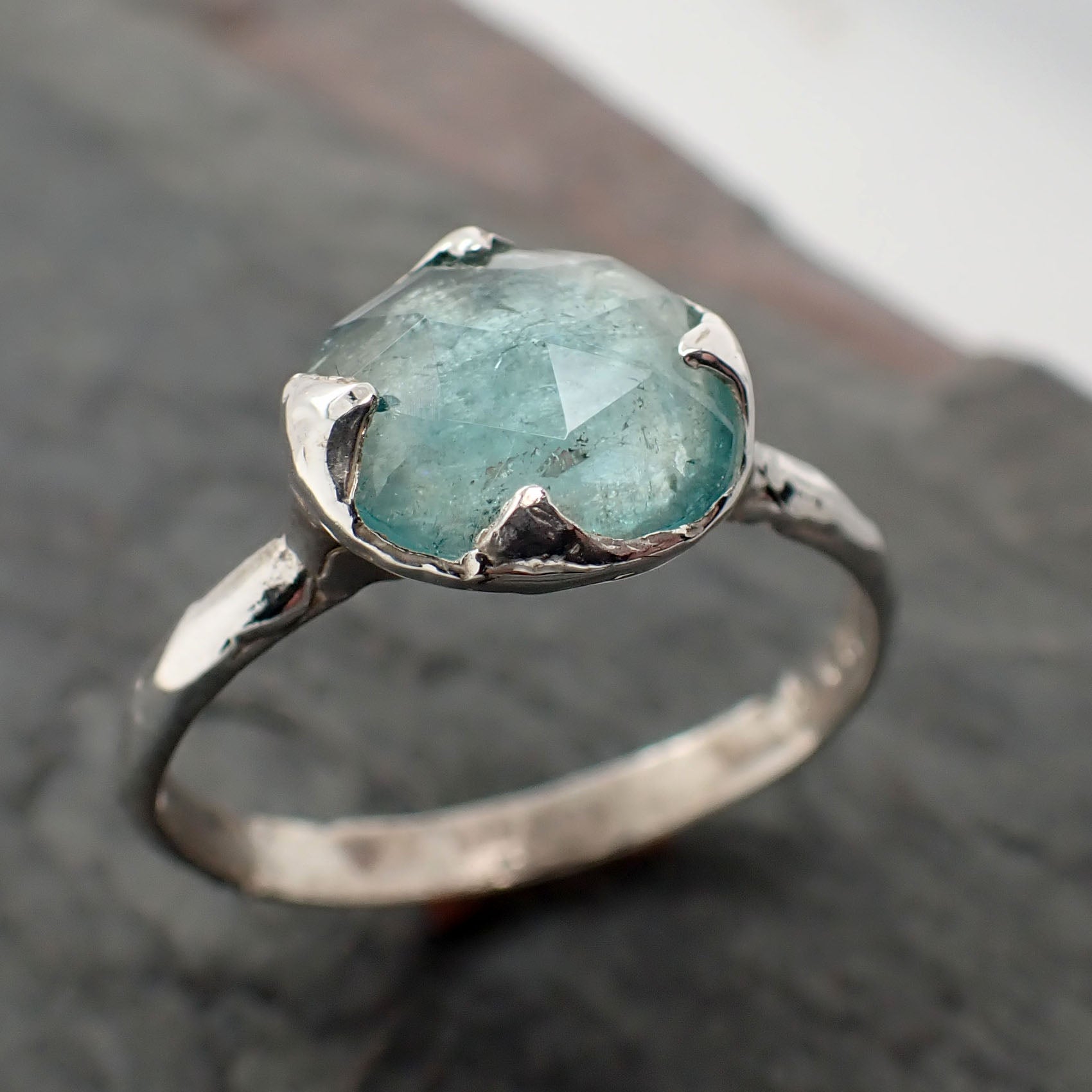 Delicate Raw Blue Tourmaline Ring – Aquarian Thoughts Jewelry