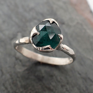 fancy cut green tourmaline sterling silver ring gemstone solitaire recycled statement ss00085 Alternative Engagement
