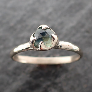 fancy cut montana green sapphire 14k white gold solitaire ring gold gemstone engagement ring 2624 Alternative Engagement