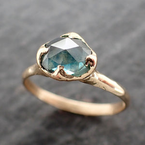 fancy cut montana blue sapphire 14k yellow gold solitaire ring gold gemstone engagement ring 2727 Alternative Engagement