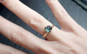 fancy cut montana blue sapphire 14k yellow gold solitaire ring gold gemstone engagement ring 2727 Alternative Engagement
