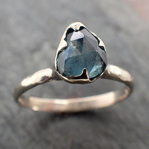 fancy cut montana blue sapphire 14k white gold solitaire ring gold gemstone engagement ring 2368 Alternative Engagement