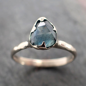 fancy cut montana blue sapphire 14k white gold solitaire ring gold gemstone engagement ring 2368 Alternative Engagement