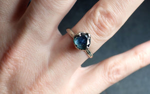 fancy cut montana blue sapphire 18k white gold solitaire ring gold gemstone engagement ring 2366 Alternative Engagement