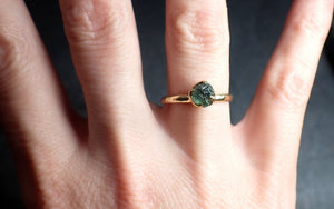 raw green montana sapphire 14k yellow gold engagement ring wedding ring custom gemstone ring solitaire ring byangeline 2369 Alternative Engagement