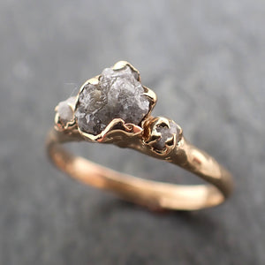 rough diamond 14k yellow gold engagement multi stone wedding ring byangeline 2367 Alternative Engagement