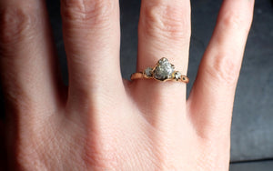 rough diamond 14k yellow gold engagement multi stone wedding ring byangeline 2367 Alternative Engagement