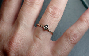 Fancy cut Salt and Pepper Diamond Solitaire Engagement 14k White Gold Wedding Ring Diamond Ring byAngeline 2721