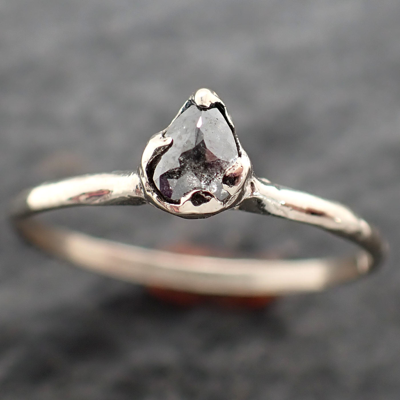 fancy cut salt and pepper diamond solitaire engagement 14k white gold wedding ring diamond ring byangeline 2720 Alternative Engagement