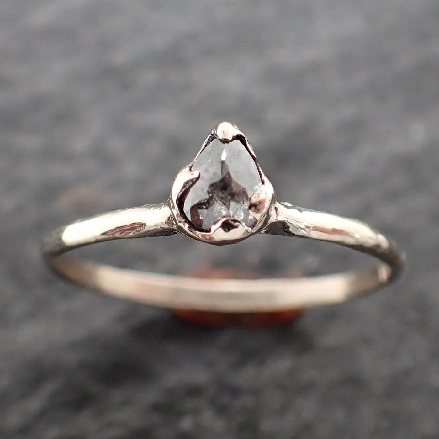 fancy cut salt and pepper diamond solitaire engagement 14k white gold wedding ring diamond ring byangeline 2720 Alternative Engagement