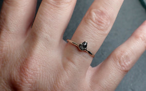 Fancy cut Salt and Pepper Diamond Solitaire Engagement 14k White Gold Wedding Ring Diamond Ring byAngeline 2720